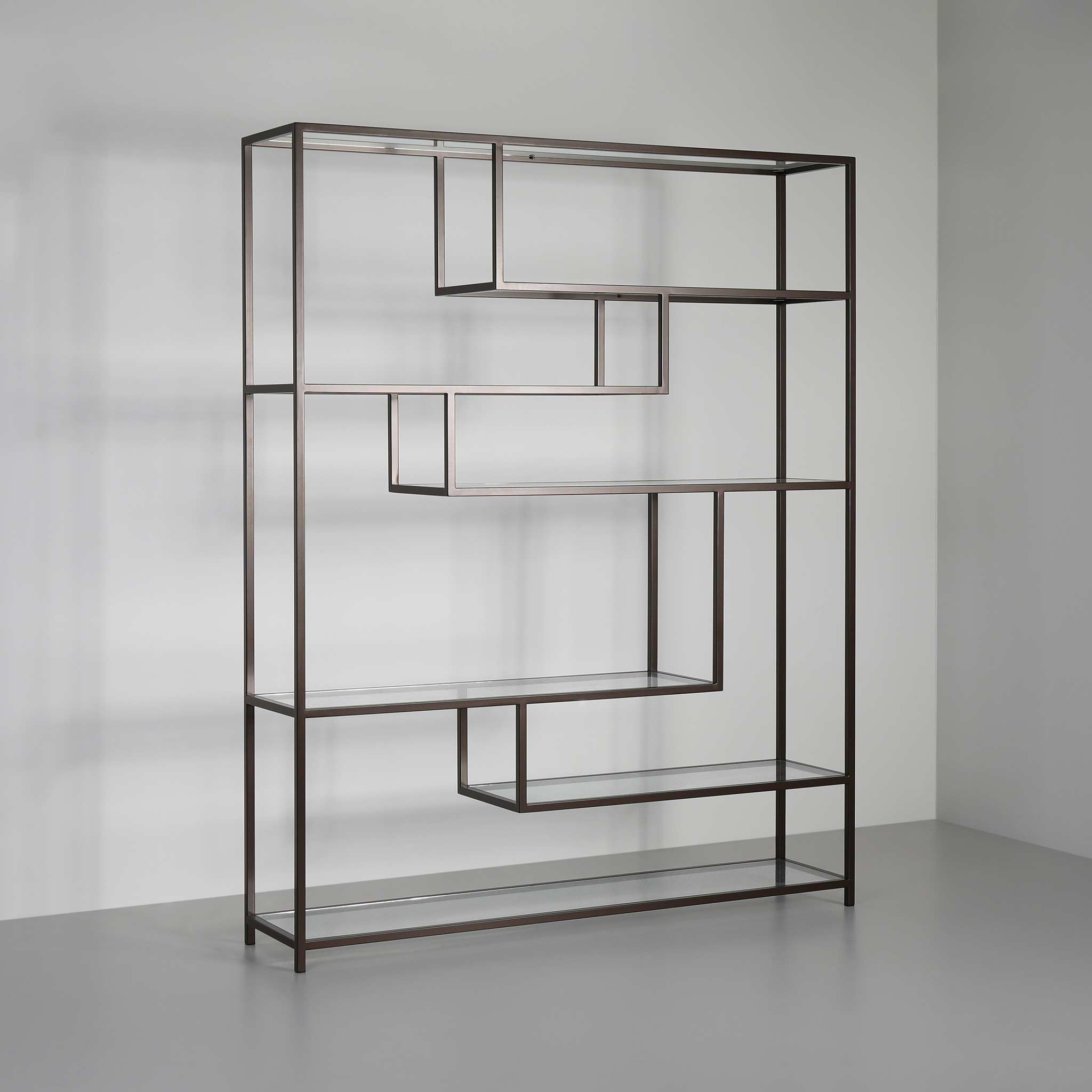 8004 Melrose Rectangle Shelf – Dark Bronze, Clear Glass 2