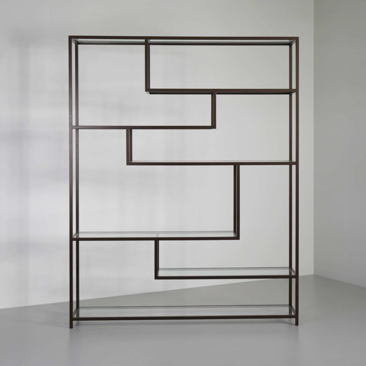 8004 Melrose Rectangle Shelf – Dark Bronze, Clear Glass