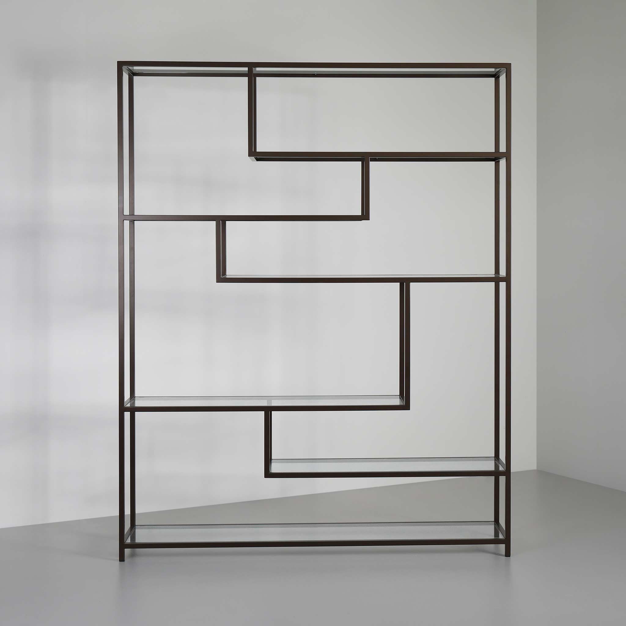 8004 Melrose Rectangle Shelf – Dark Bronze, Clear Glass