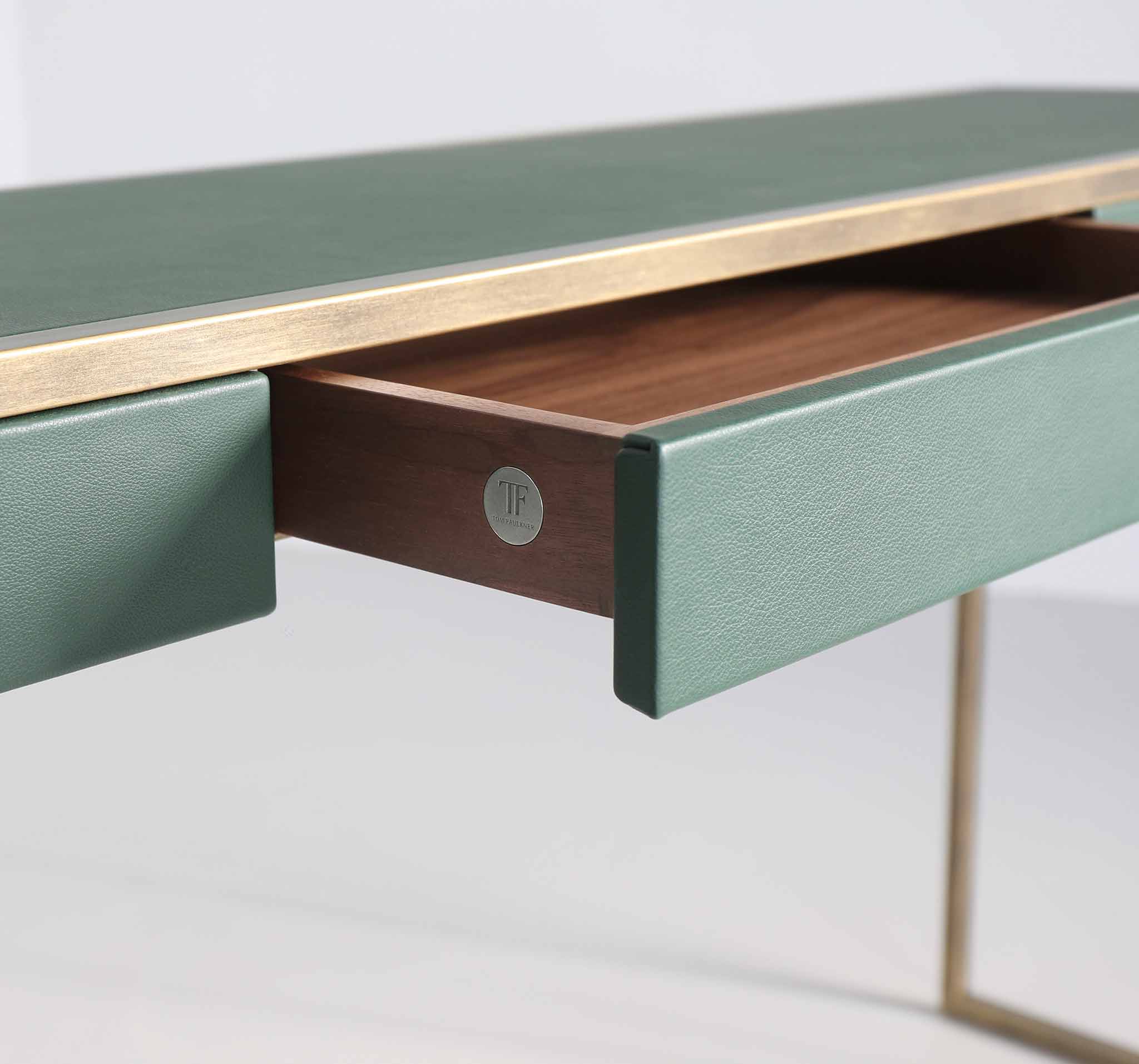 Albany-3-drawer-console-in-FG-with-Green-Leather-detail-2