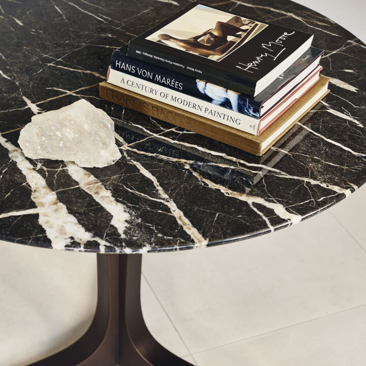 Finished in "Bronze" with Noir St Laurent marble top