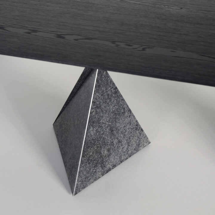 Finished in "Bluestone Grey" with an Ebonised Oak top