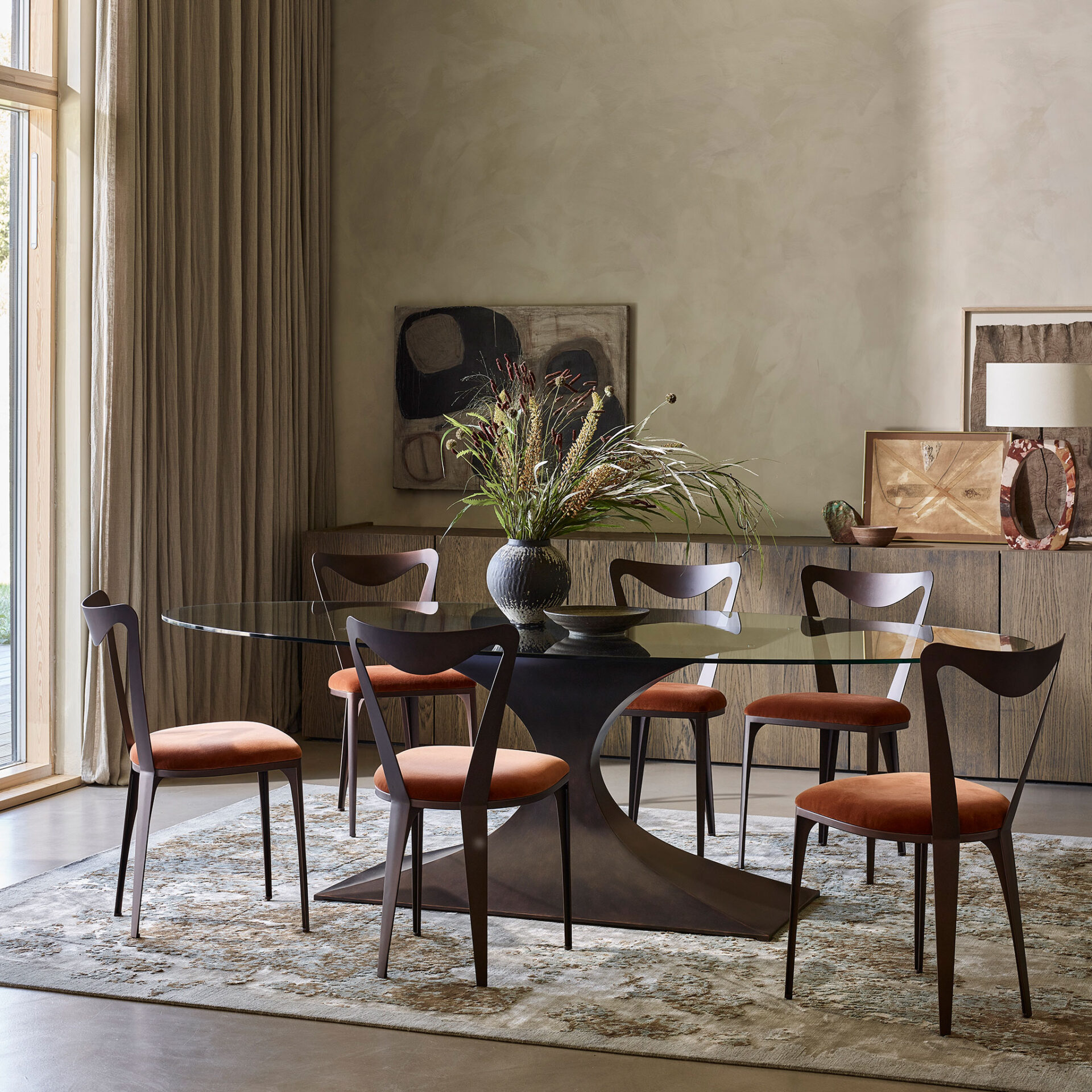 Capricorn oval diing table and Tiffany side chairs