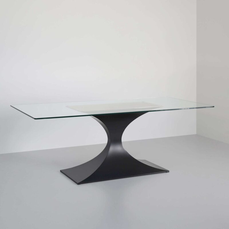 contemporary curved dining table