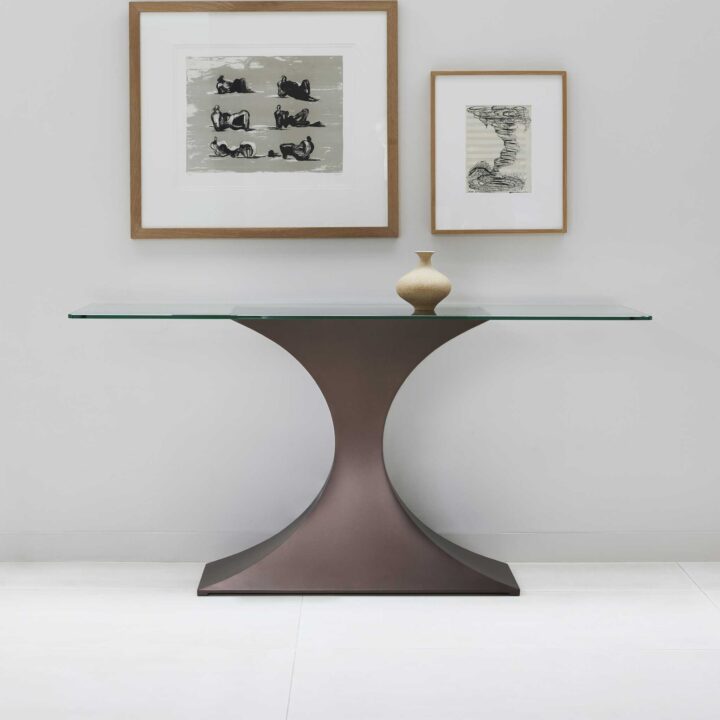 Modern steel console table