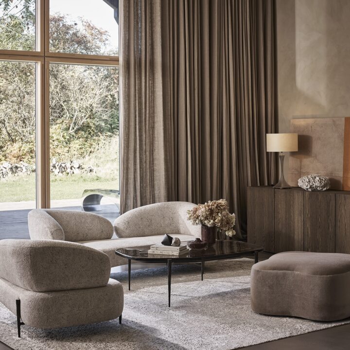 Cloud Sofa & Chair with Hammered Bronze Legs