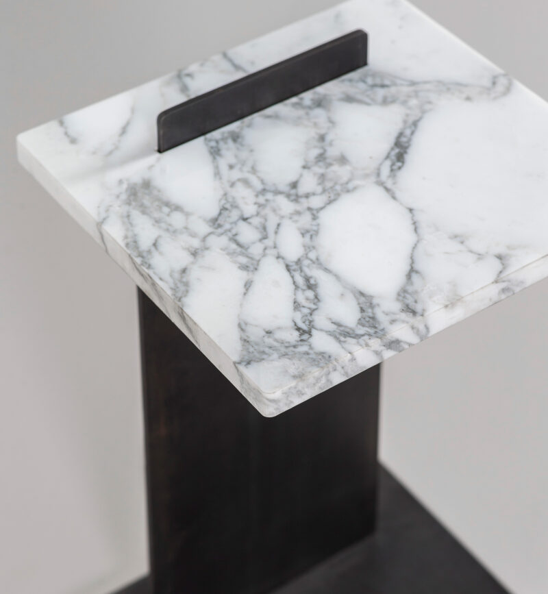 square modern marble side table