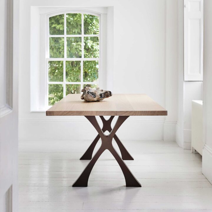 Finished in "Bronze" with Whitened Oak top 