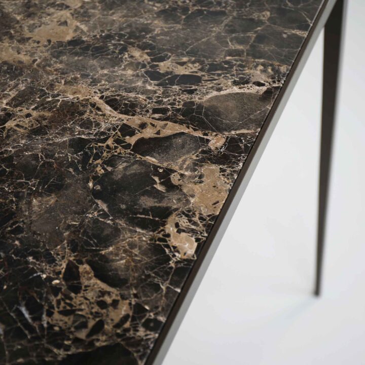 Finished in "Dark Bronze" with Marron marble top
