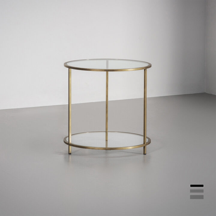 Lexington round side table finished in "Florentine Gold"