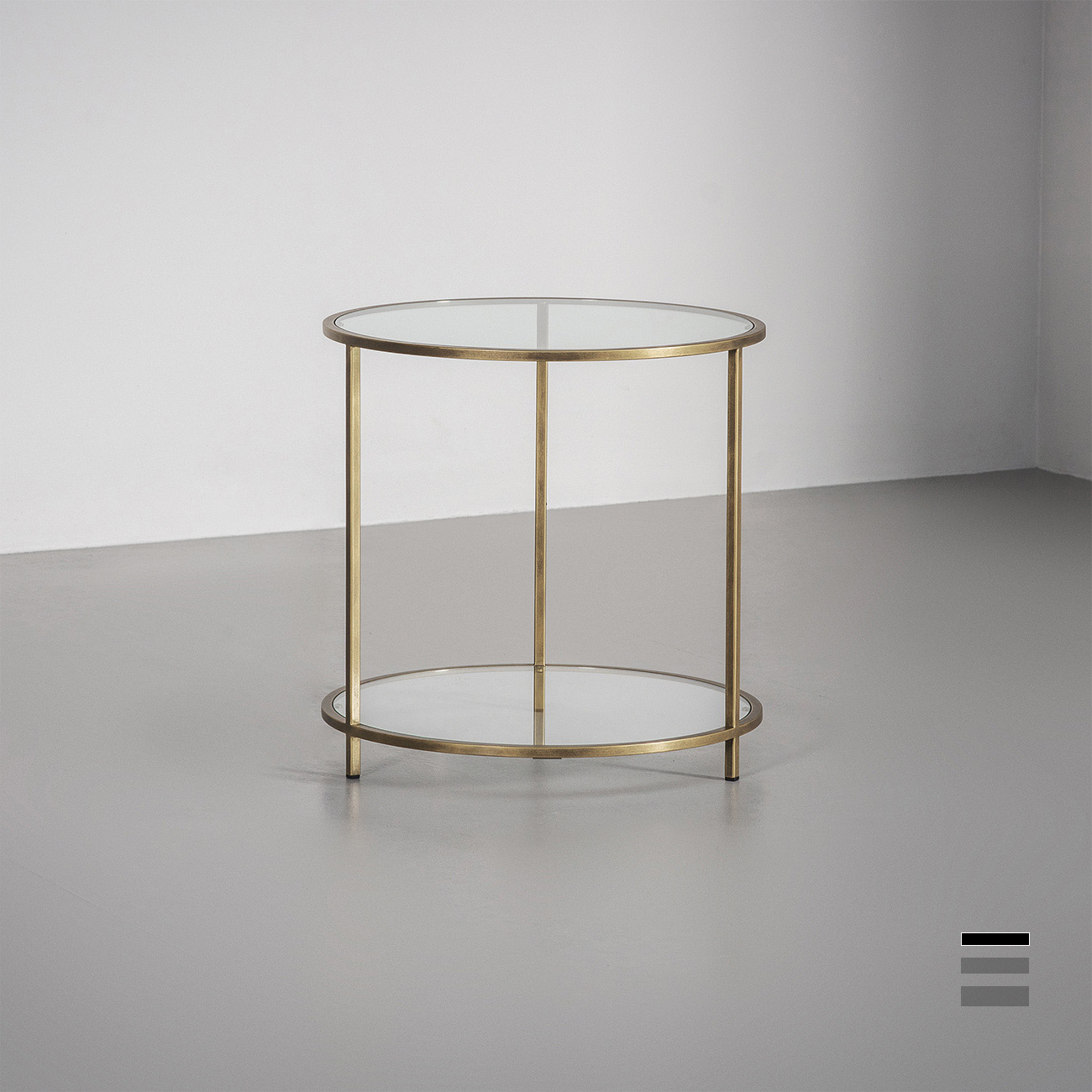 Lexington round side table finished in "Florentine Gold"