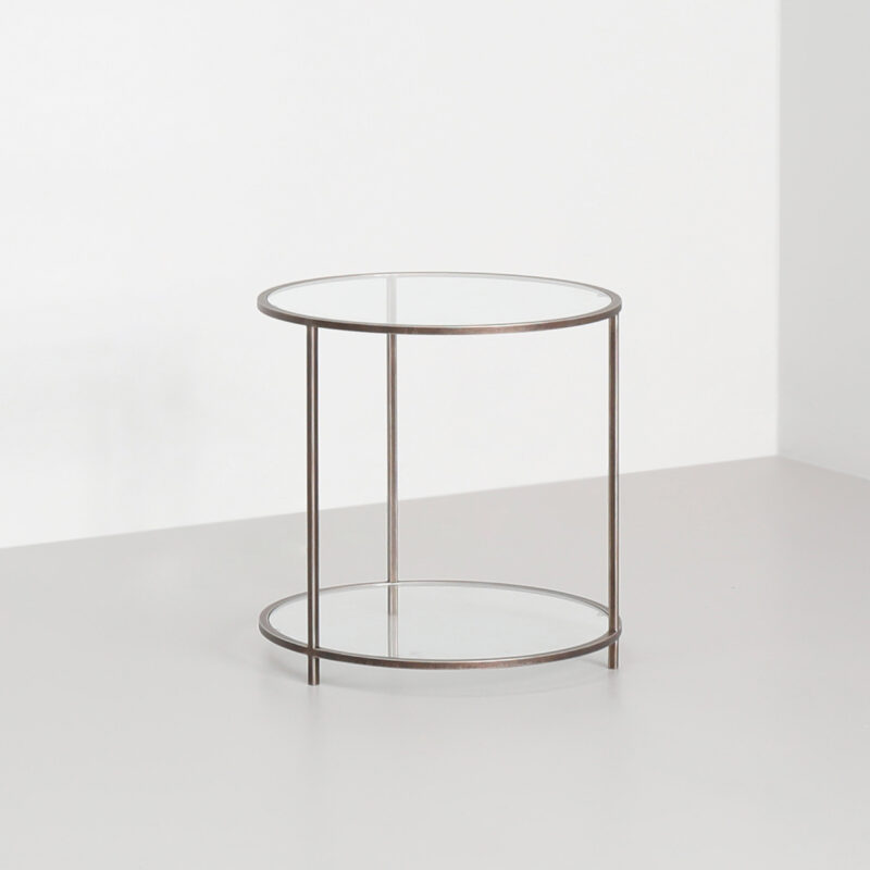 round designer glass side table