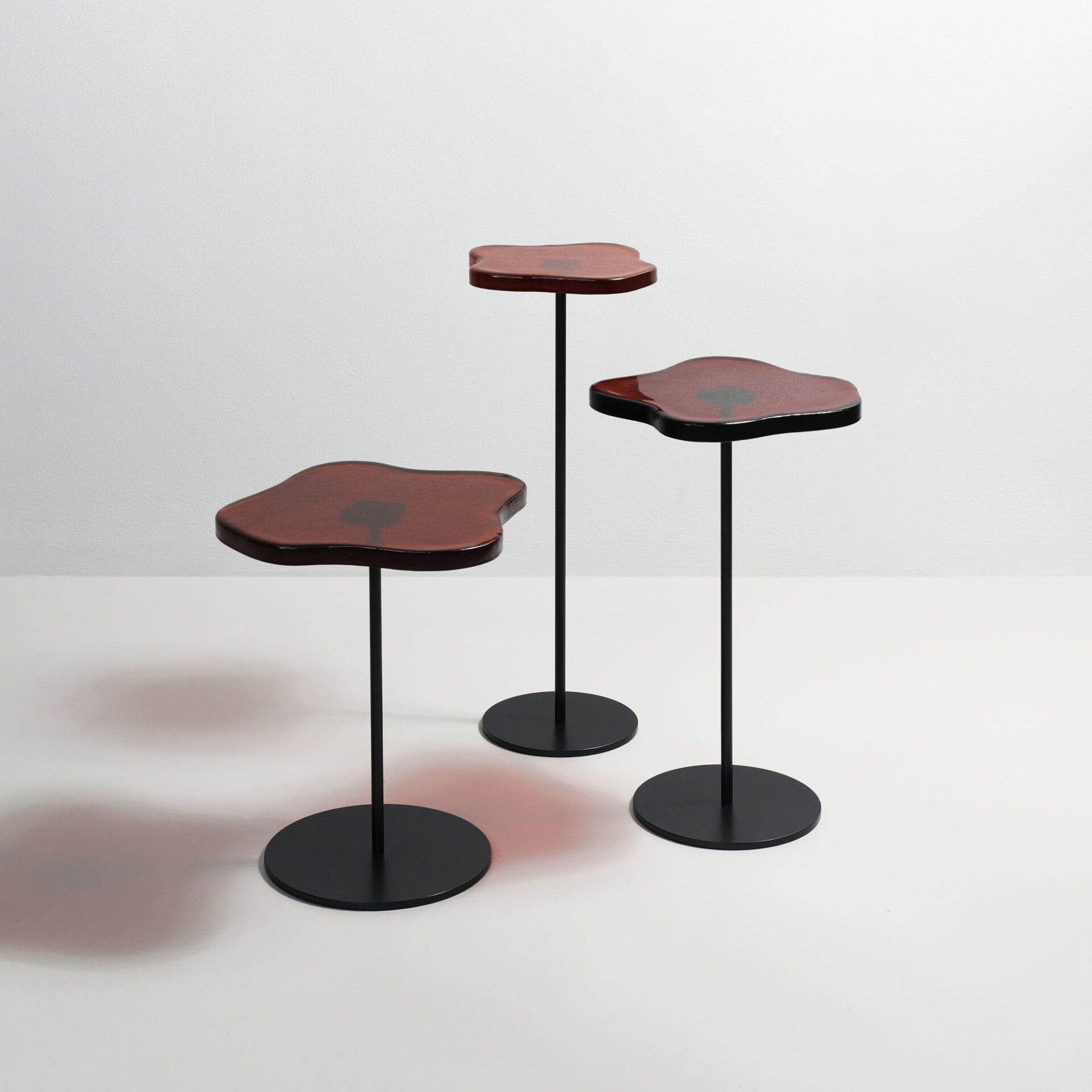 Amber glass side table