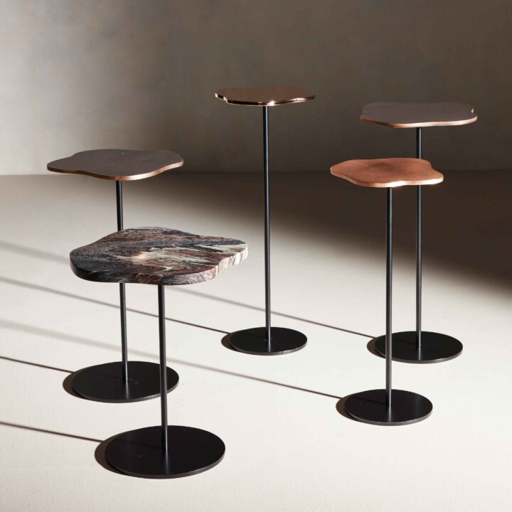 Lily-side table- Marble Bronze