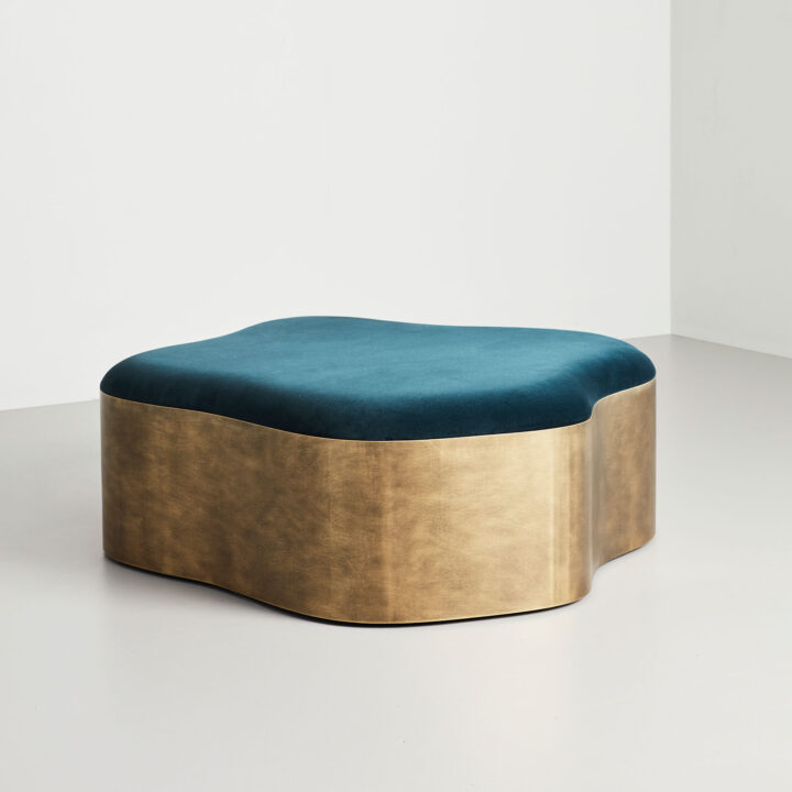 Finished in "Florentine Gold" with Lewis & Wood Rooksmoor velvet in "Marmara"