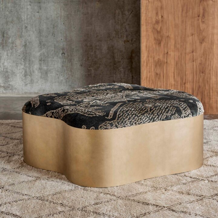 Luxury metal ottoman