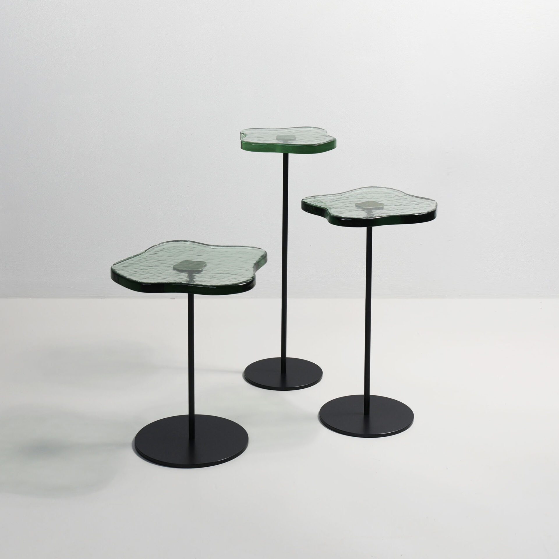 Pine green glass side table