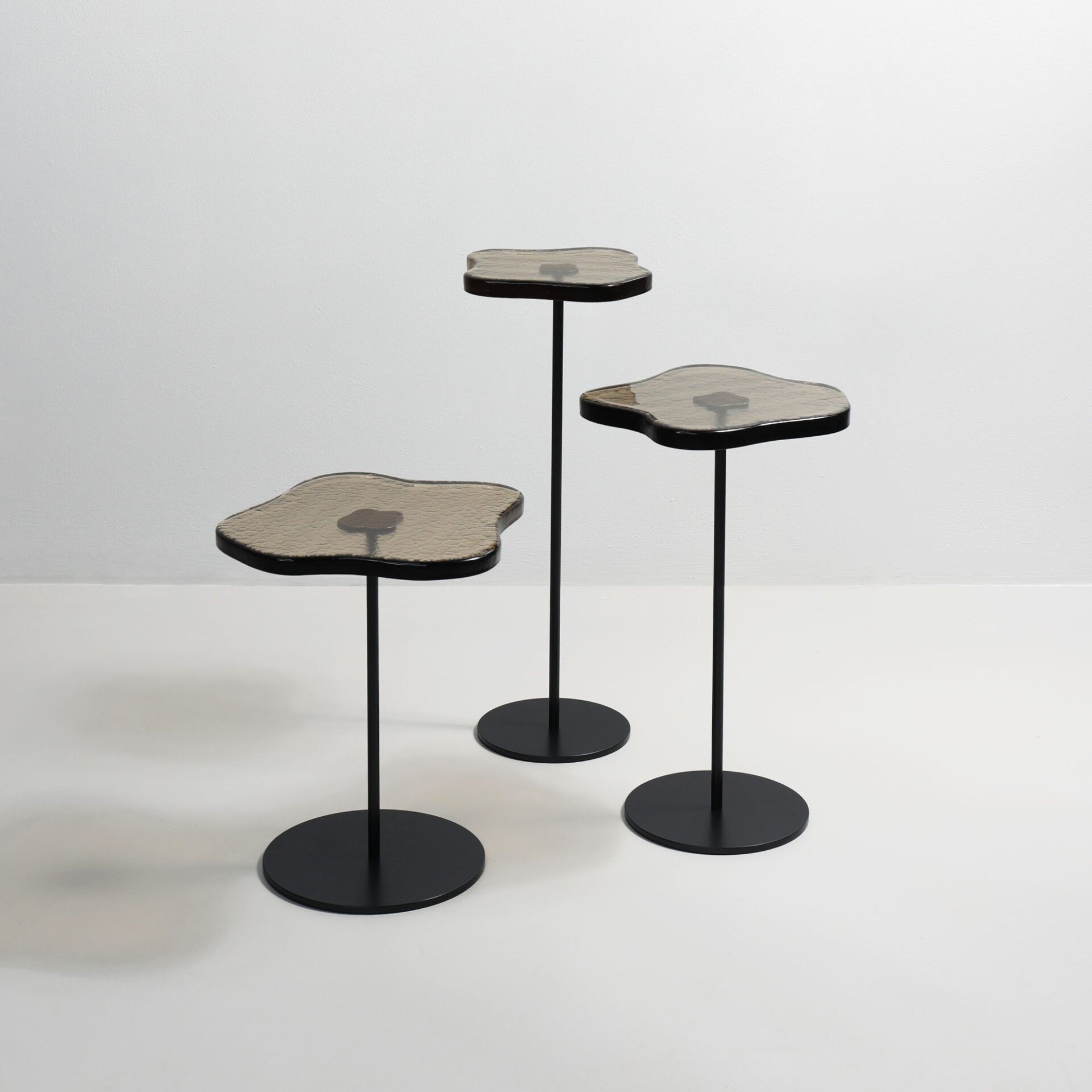 Brown glass side table