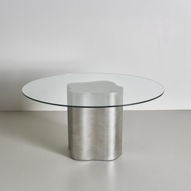 round glass hallway table
