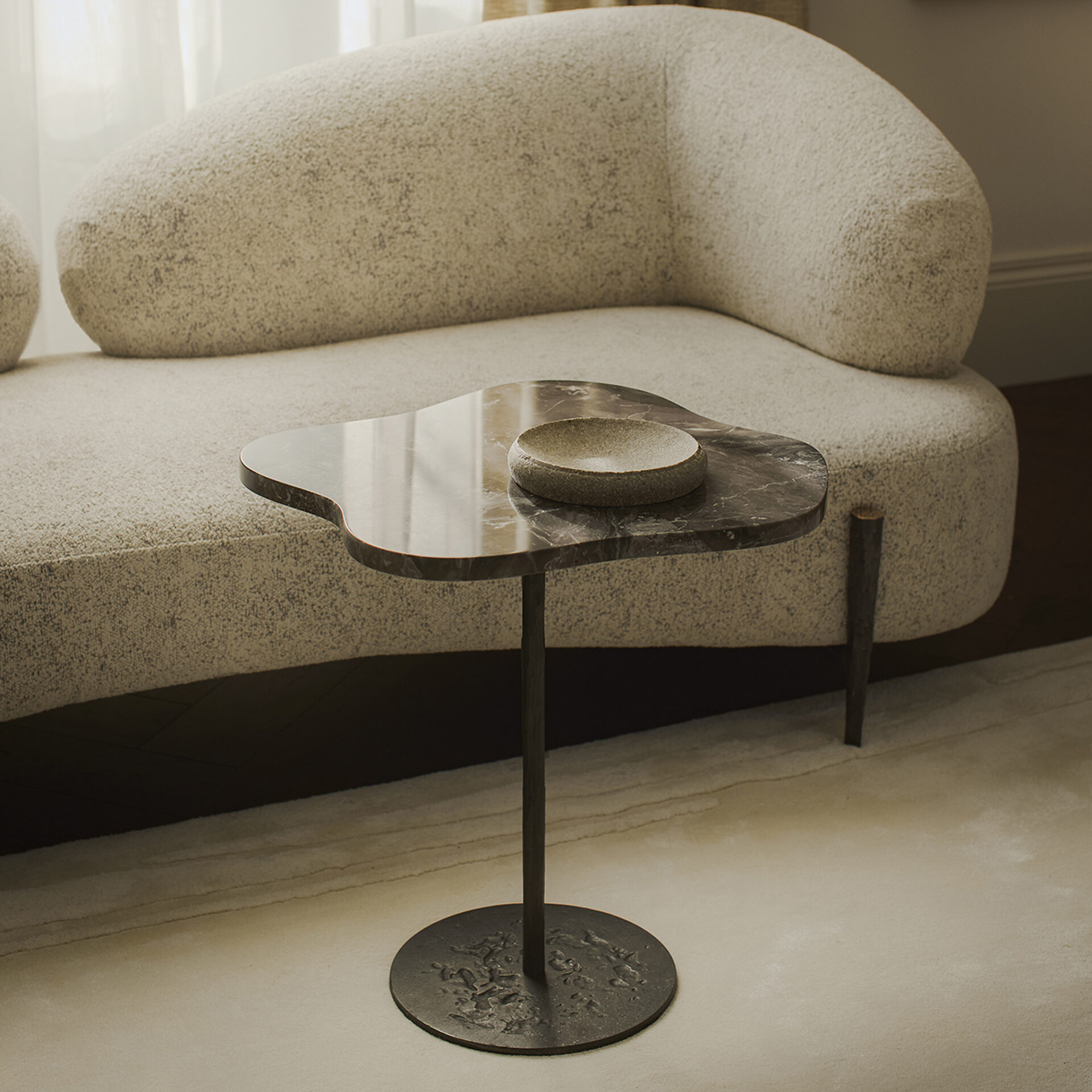Lily side table with marble