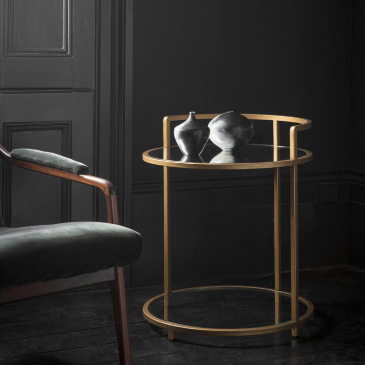 Gold cocktail side table
