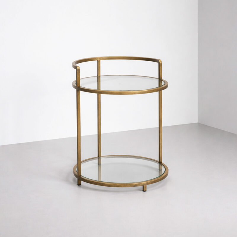 Cocktail table with rail