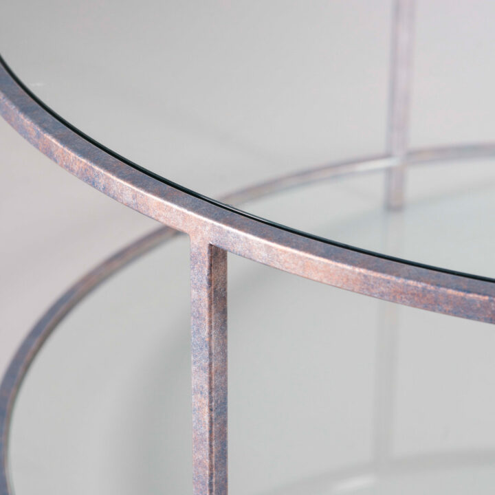 Madison coffee table finished in “Sunset Blue"