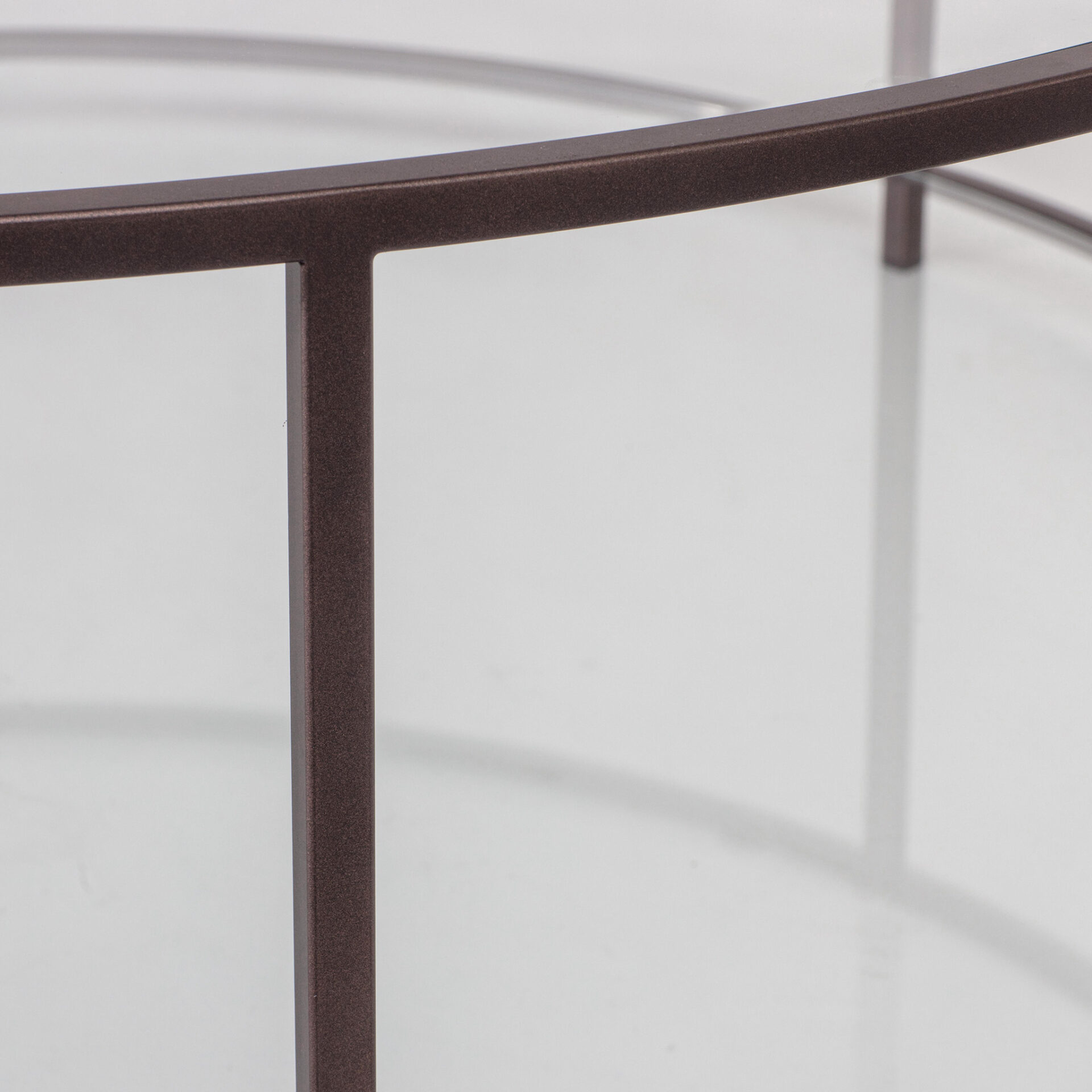 circular glass and metal side table