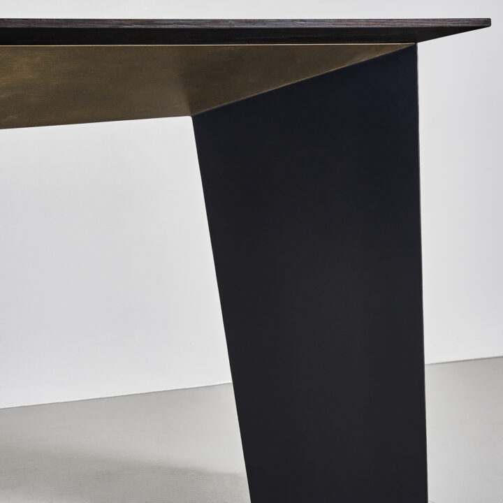 Finished in "Charcoal" and "Florentine Gold" with a "Ebonised Oak" top