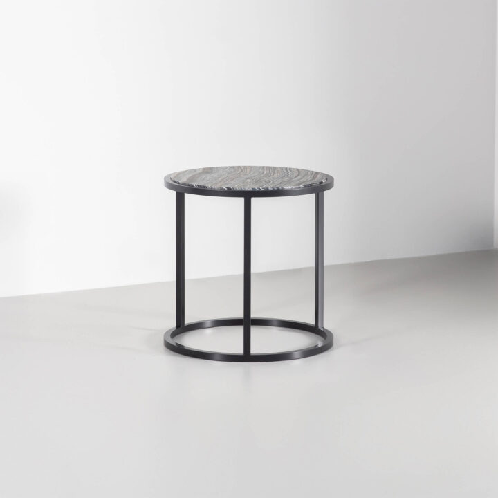Finished in "Charcoal" with a Silver Wave marble top