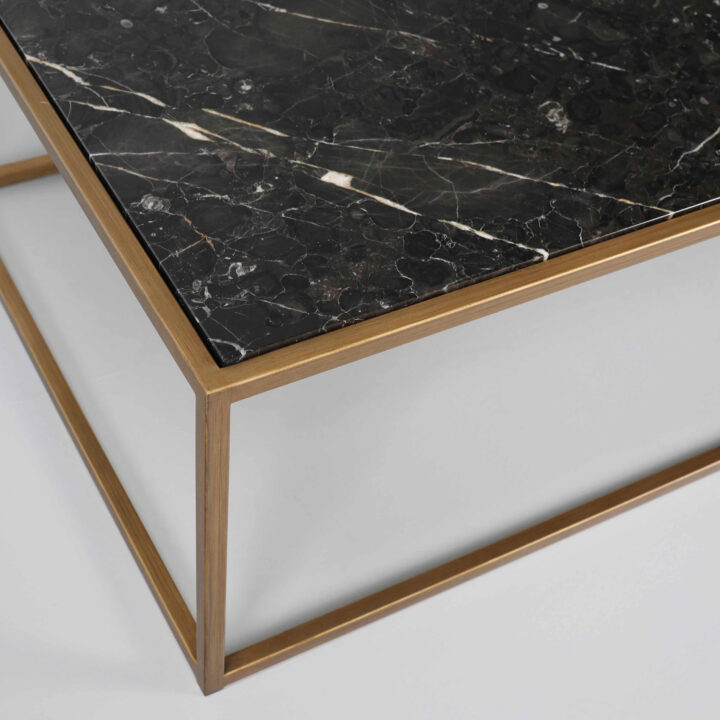 Finished in “Old Brass” with Rosso Noir St. Laurent marble