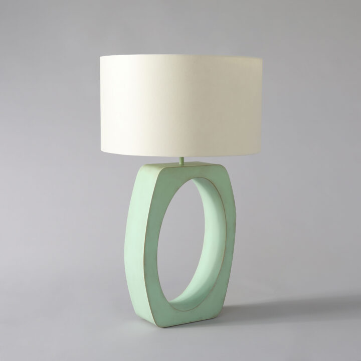 Skye lamp finished in "Arsenic” specialist finish