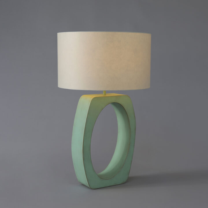 Skye lamp finished in "Arsenic” specialist finish