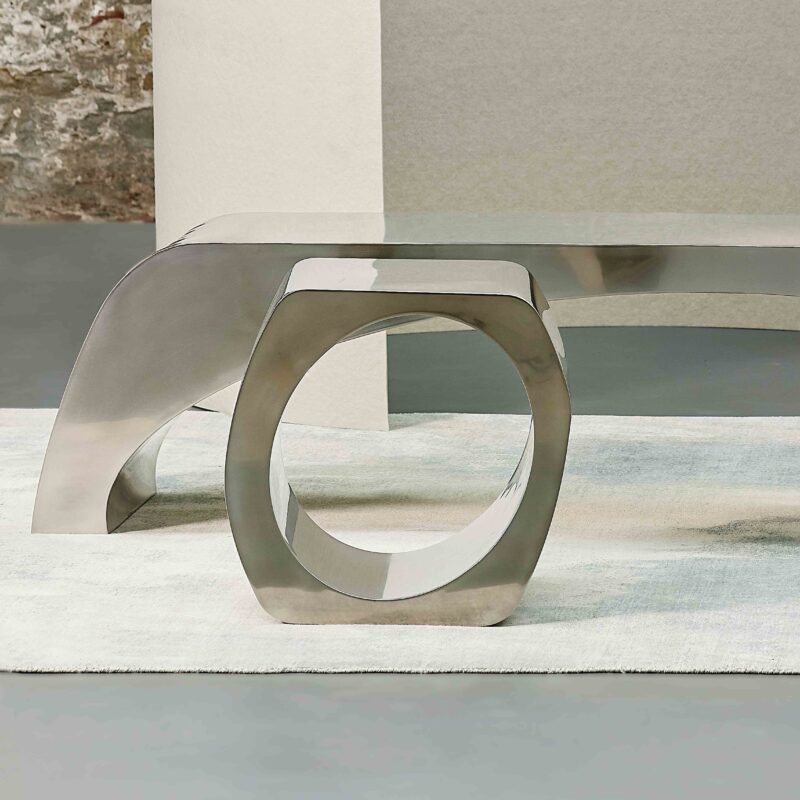 bespoke sculptural steel stool