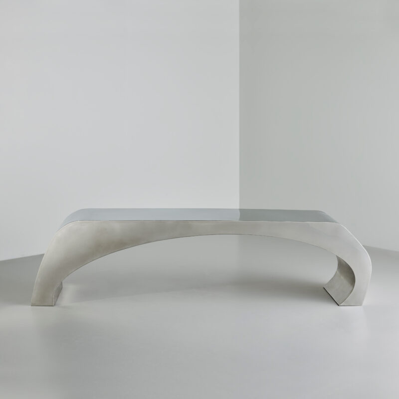 sculptural steel bench