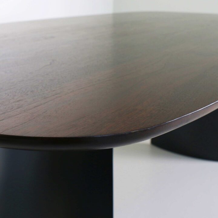 Finished in "Charcoal" with a Dark Walnut top