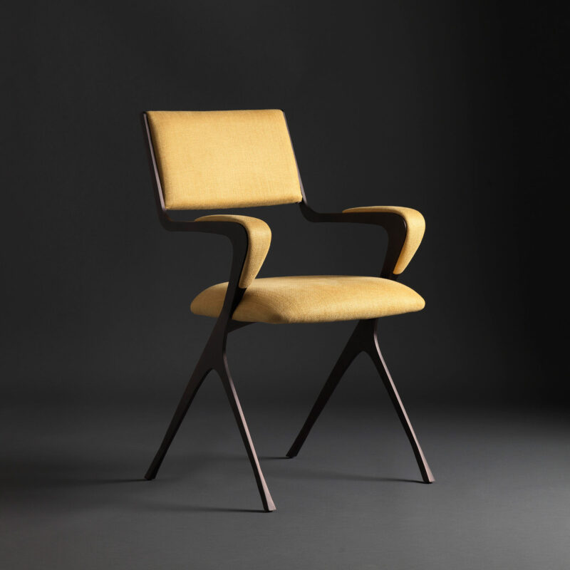 yellow carver dining chair
