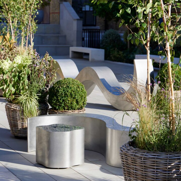 ultra modern garden bench