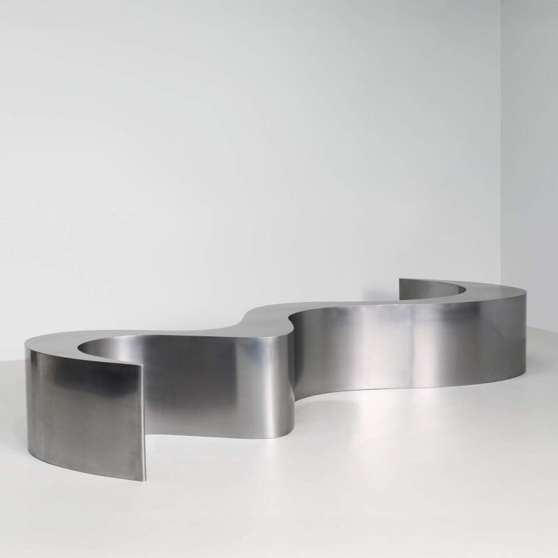 modern metal bench