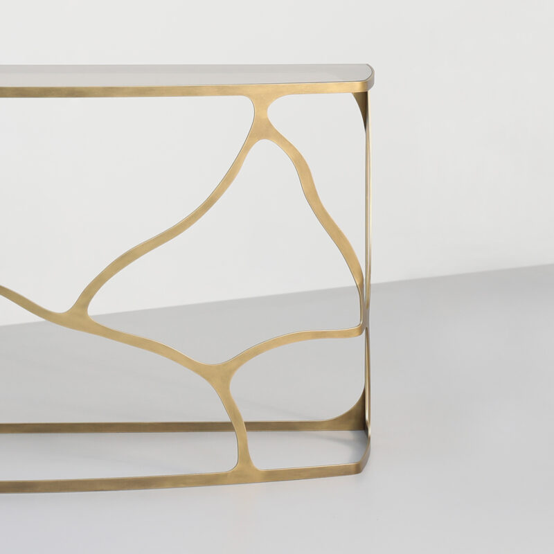 Designer sculptural console table