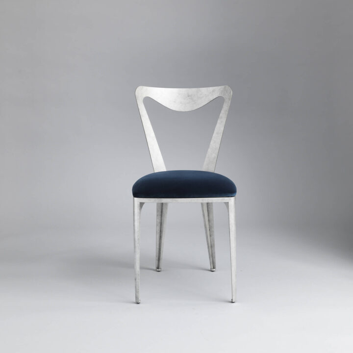 Finished in "Antique Silver" with Dedar 'Adamo & Eva' velvet