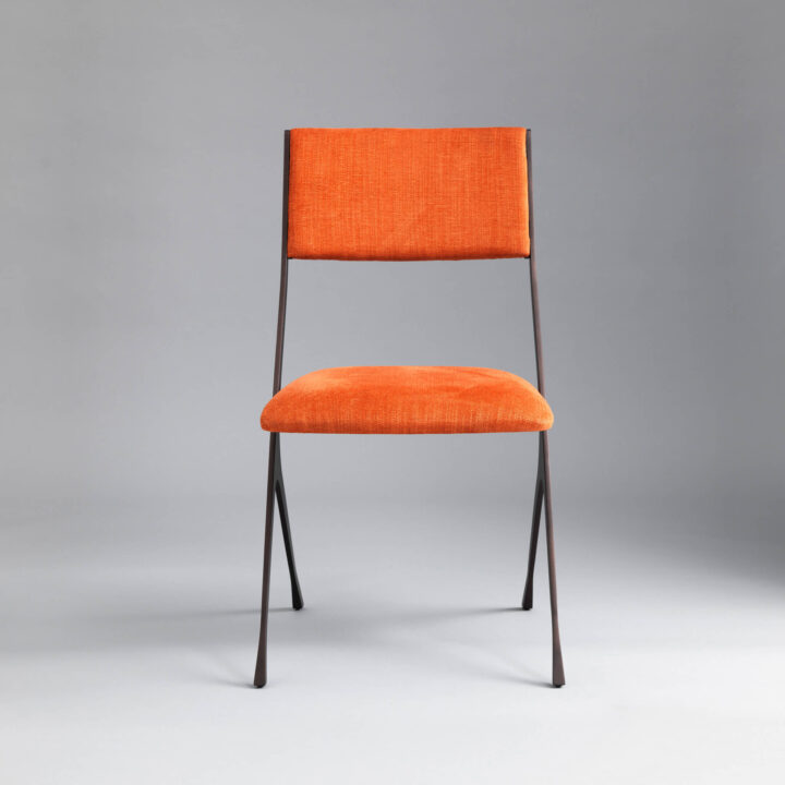 Finished in "Bronze" with GP & J Baker upholstery in 'Terracotta'
